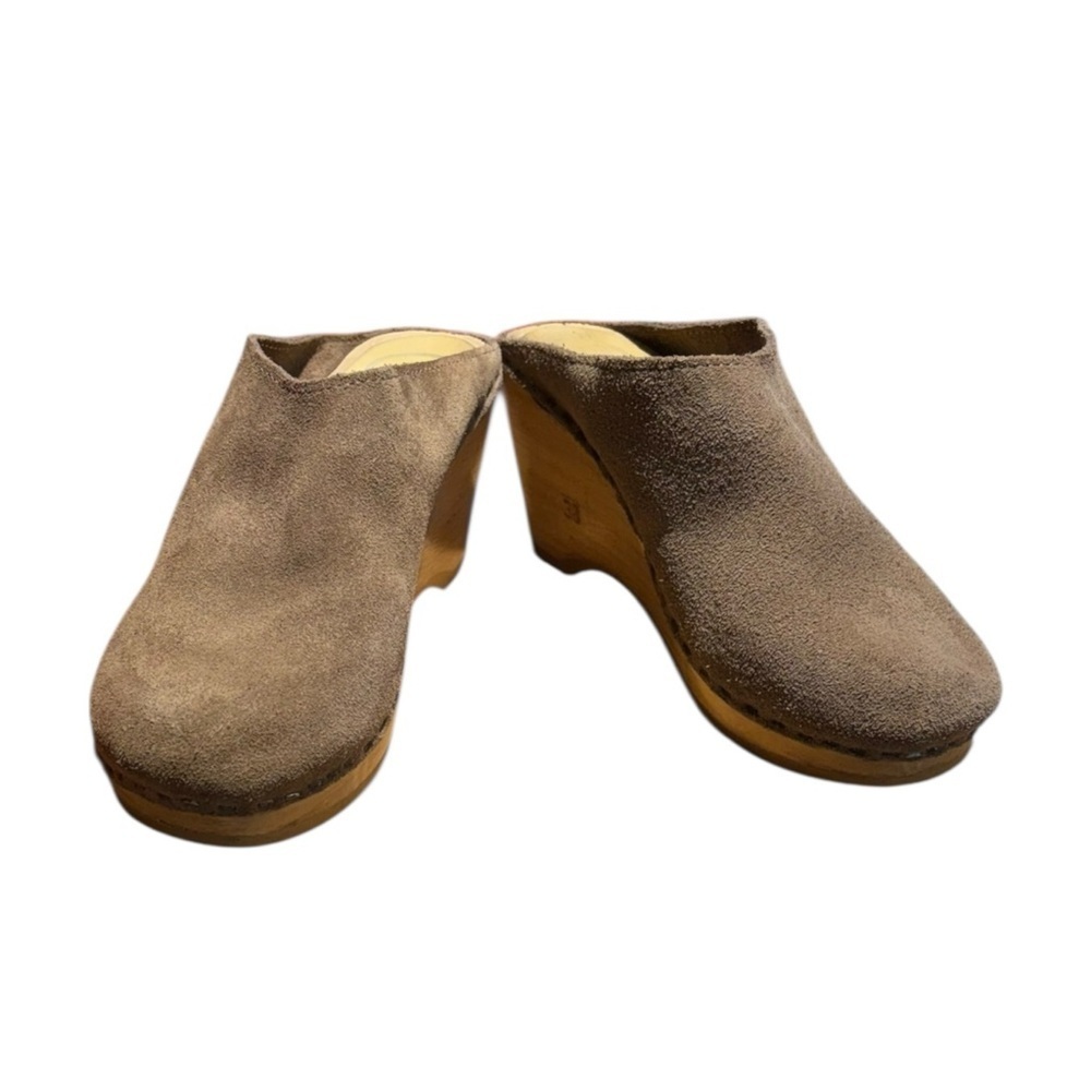No. 6 Brown New School Wedge Clogs Tan/Beige Size 8